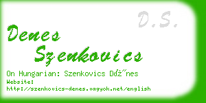 denes szenkovics business card